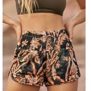 RARE FP Movement by Free People Floral Athletic Shorts - Black and Brown